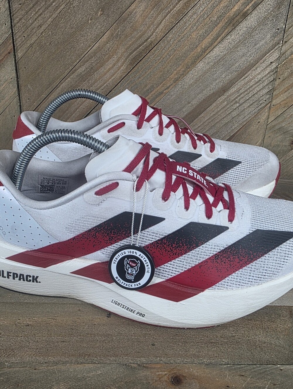 Adidas Adizero Evo SL NC State Wolfpack Mens Athletic Sneakers Size 8.5 JQ4571.